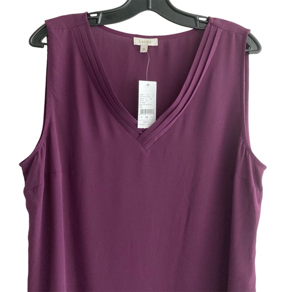 Laura | Semi-sheer Plum Sleeveless Top - Picture 2 of 10